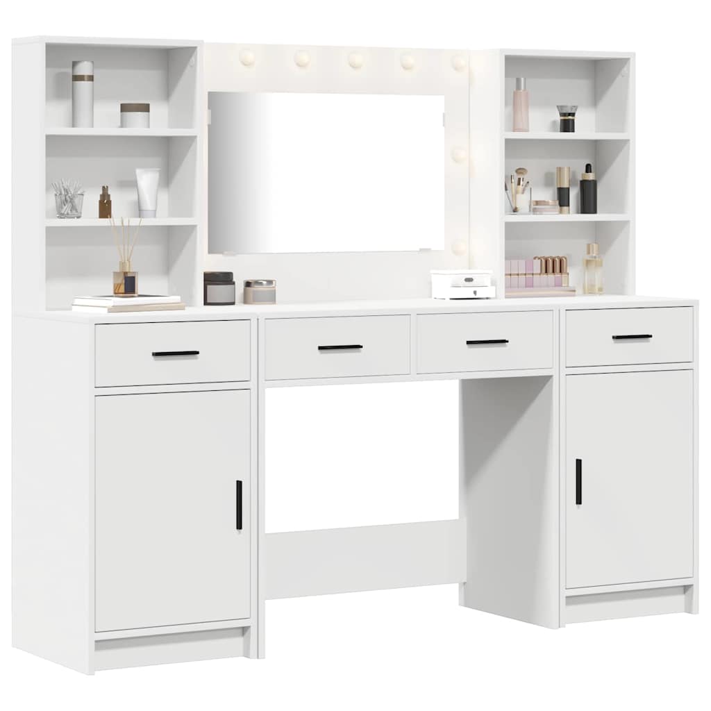 Schminktisch Set 3 pcs Weiß 78,5 x 41 x 135 cm Holzwerkstoff
