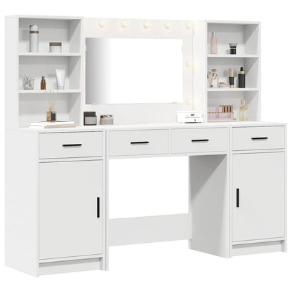 Schminktisch Set 3 pcs Weiß 78,5 x 41 x 135 cm Holzwerkstoff