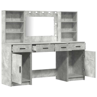 Schminktisch Set mit Regal 3 pcs Beton Grau 78,5 x 41 x 135 cm