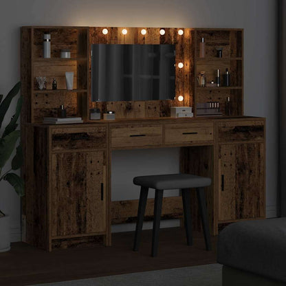 Schminktisch Set 3 pcs Altholz 78,5 x 41 x 135 cm Holzwerkstoff