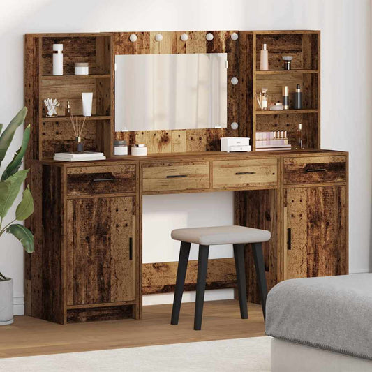 Schminktisch Set 3 pcs Altholz 78,5 x 41 x 135 cm Holzwerkstoff