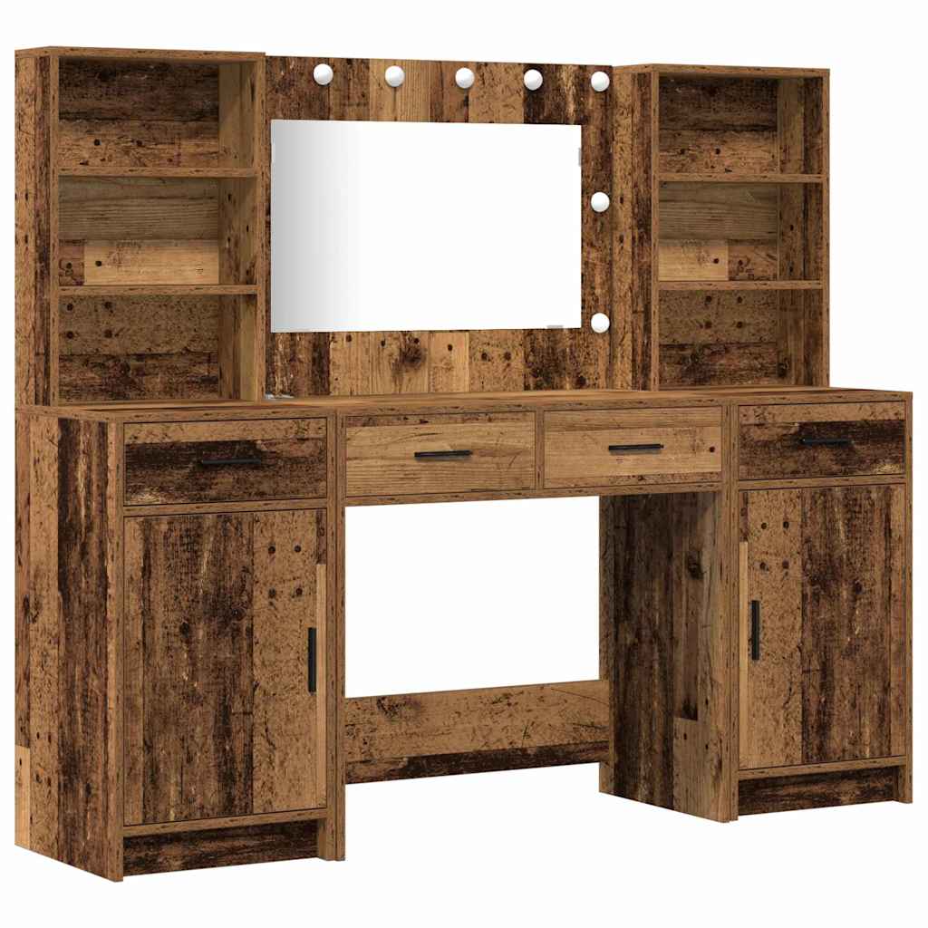 Schminktisch Set 3 pcs Altholz 78,5 x 41 x 135 cm Holzwerkstoff