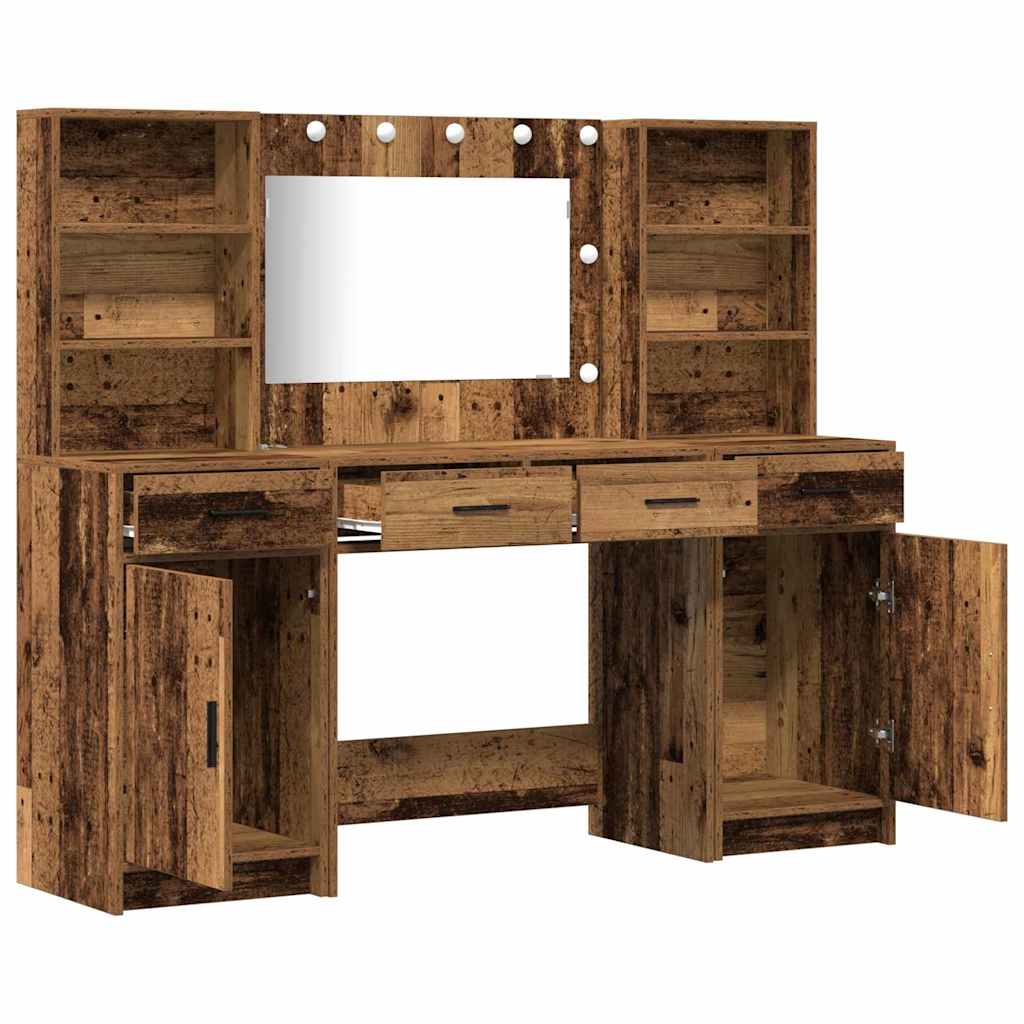 Schminktisch Set 3 pcs Altholz 78,5 x 41 x 135 cm Holzwerkstoff