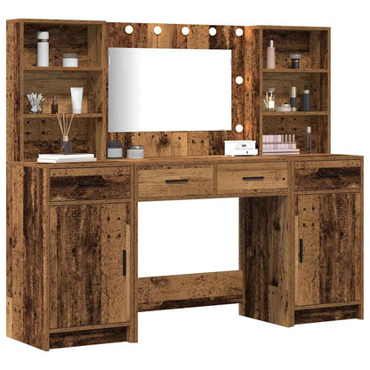 Schminktisch Set 3 pcs Altholz 78,5 x 41 x 135 cm Holzwerkstoff