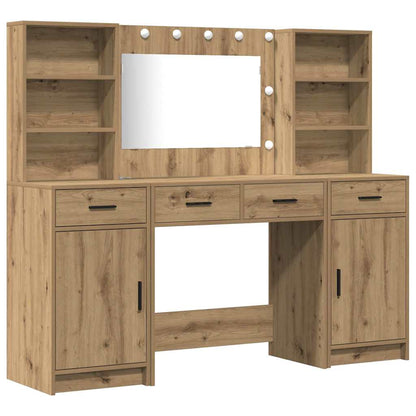 Schminktisch Set mit Tür 3 pcs Artisan-Eiche 78,5 x 41 x 135 cm