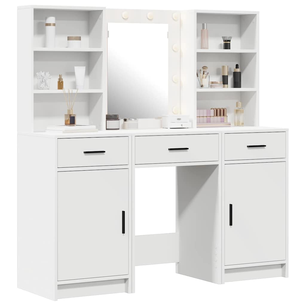 Schminktisch Set 3 pcs Weiß 50 x 41 x 135 cm Holzwerkstoff