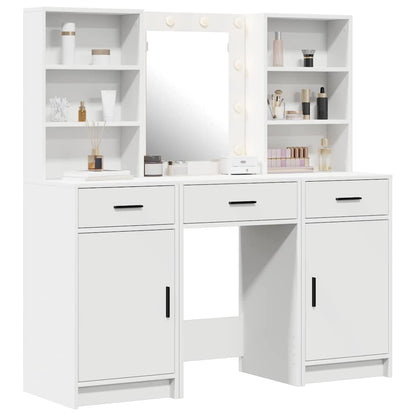Schminktisch Set 3 pcs Weiß 50 x 41 x 135 cm Holzwerkstoff