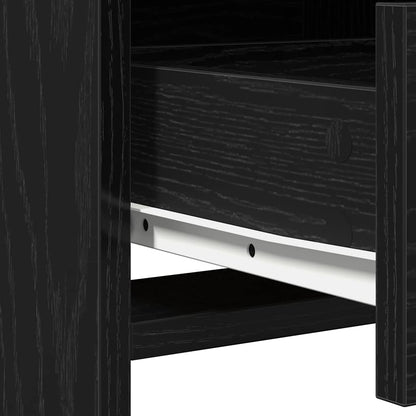 Schminktisch Set 3 pcs Schwarz Eichen-Optik 50 x 41 x 135 cm