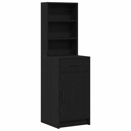 Schminktisch Set 3 pcs Schwarz Eichen-Optik 50 x 41 x 135 cm