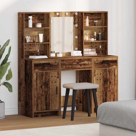 Schminktisch Set 3 pcs Altholz 50 x 41 x 135 cm Holzwerkstoff