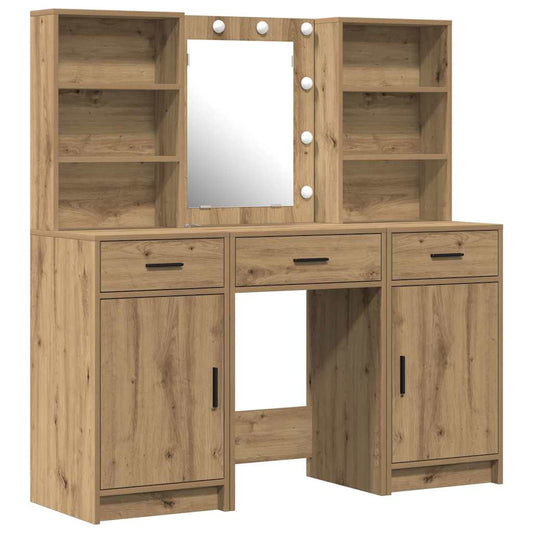 Schminktisch Set mit Regal 3 pcs Artisan-Eiche 50 x 41 x 135 cm