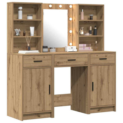 Schminktisch Set mit Regal 3 pcs Artisan-Eiche 50 x 41 x 135 cm
