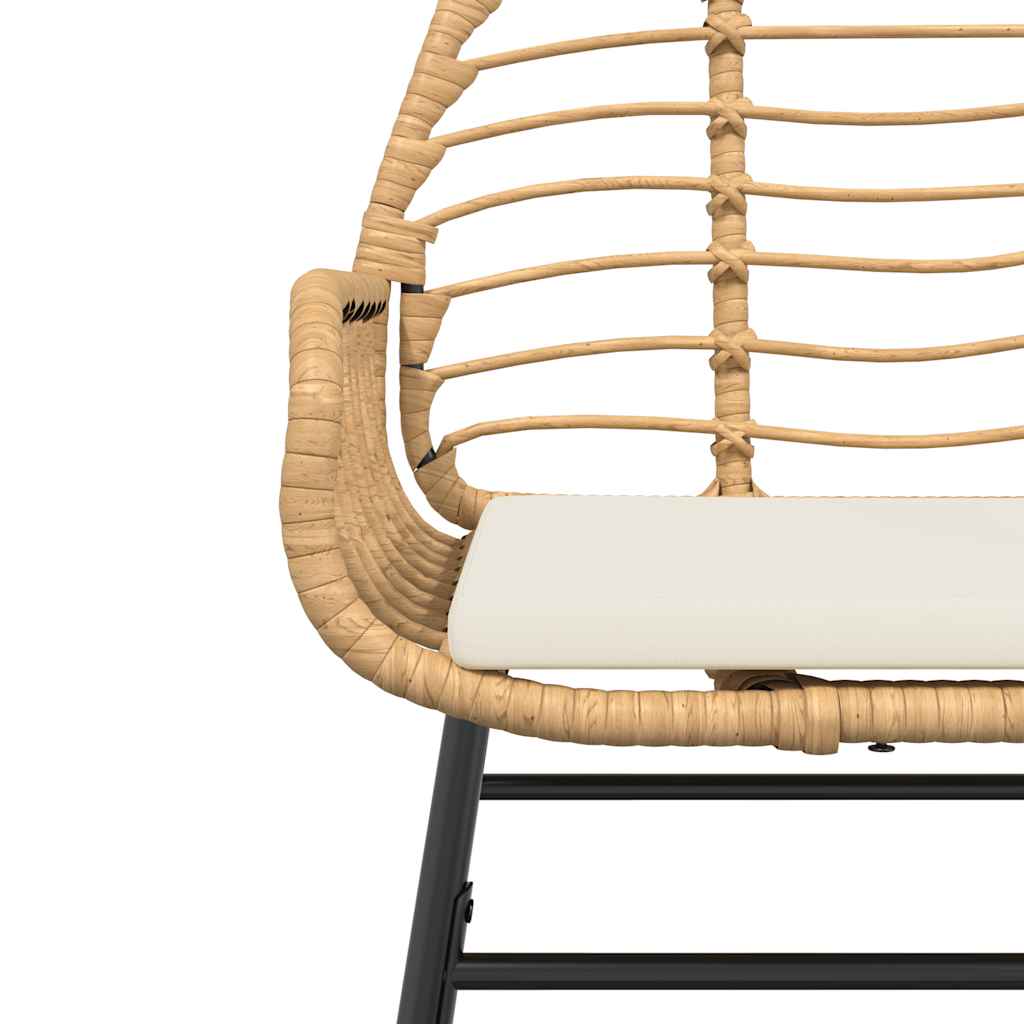 3-tlg. Garten-Essgruppe mit Kissen Braun Poly Rattan Glas