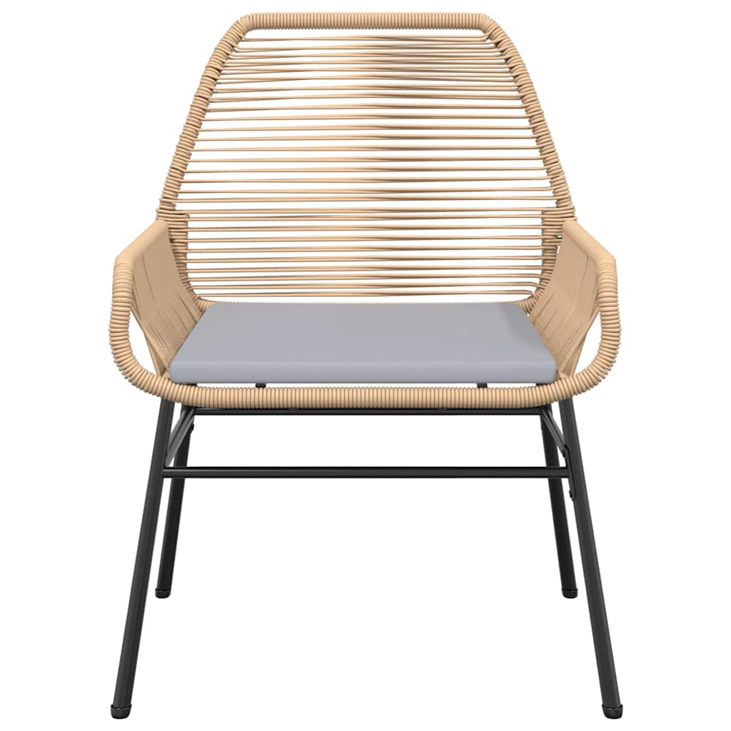 5-tlg. Garten-Essgruppe mit Kissen Braun Poly Rattan Glas