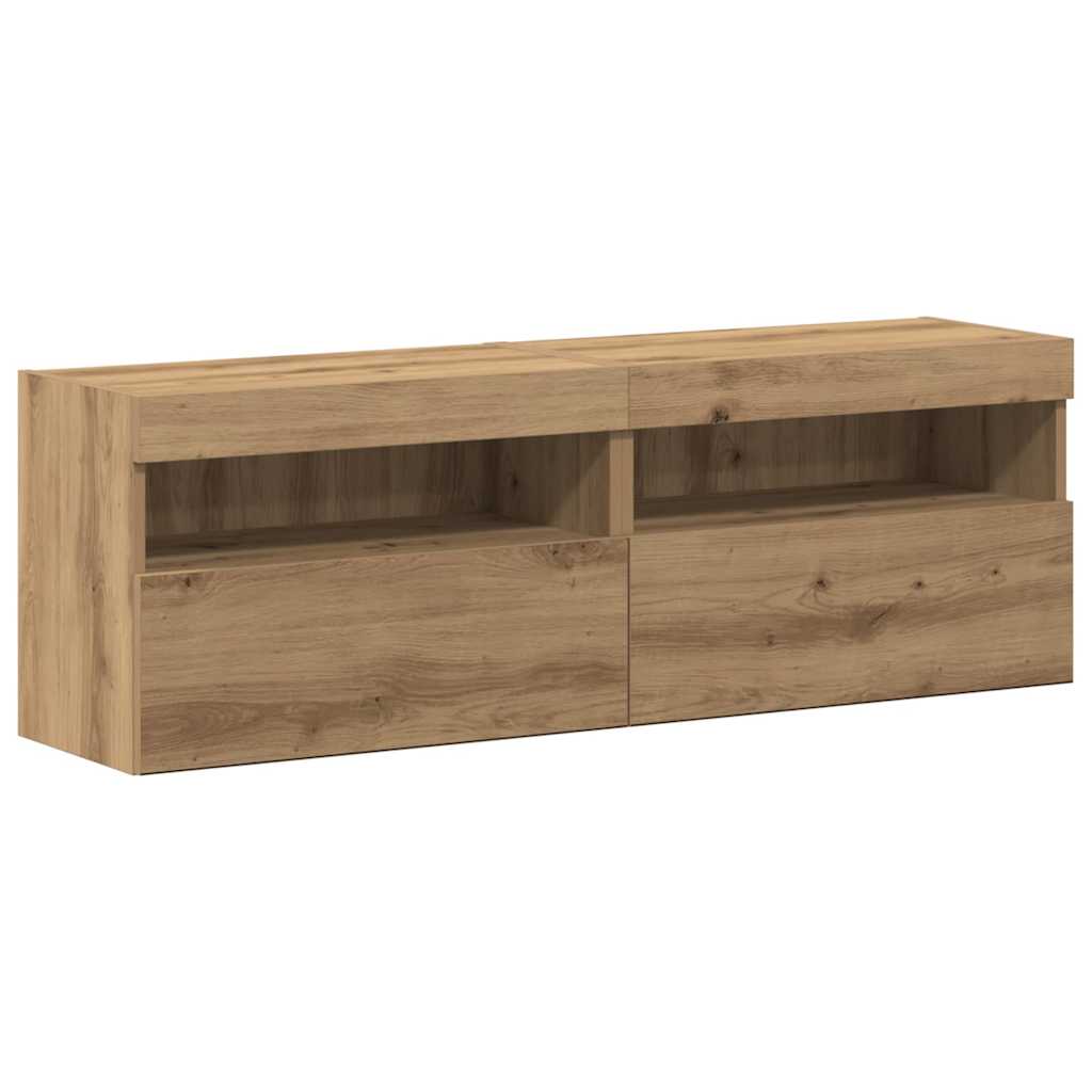 TV-Schrankset Wandmontiert 6 pcs Artisan-Eiche Holzwerkstoff