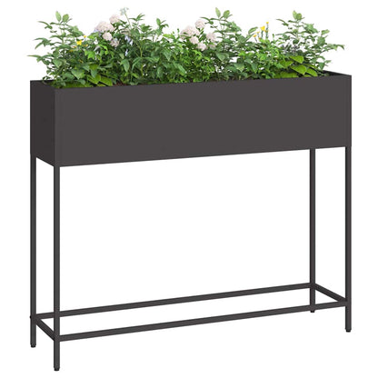 Hochbeet Gartenpflanzer Schwarz 100 x 26 x 82 cm Stahl