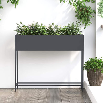Hochbeet Gartenpflanzer Anthrazit 100 x 26 x 82 cm Stahl