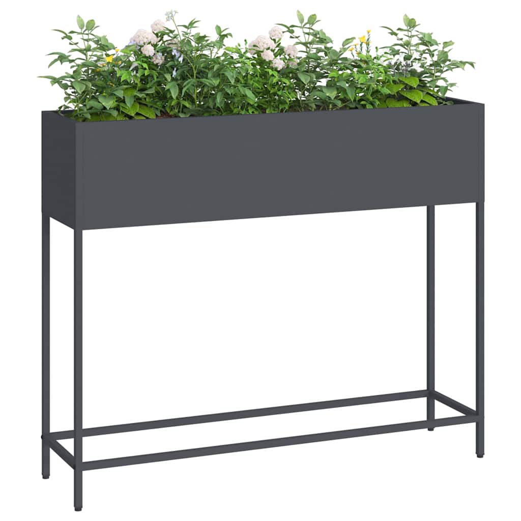 Hochbeet Gartenpflanzer Anthrazit 100 x 26 x 82 cm Stahl