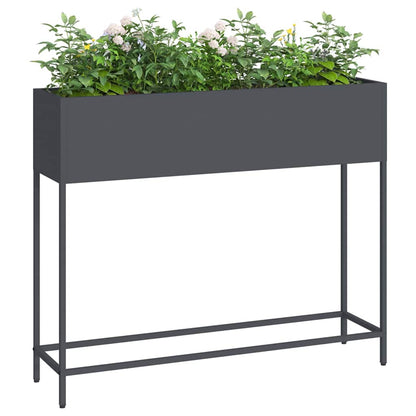 Hochbeet Gartenpflanzer Anthrazit 100 x 26 x 82 cm Stahl