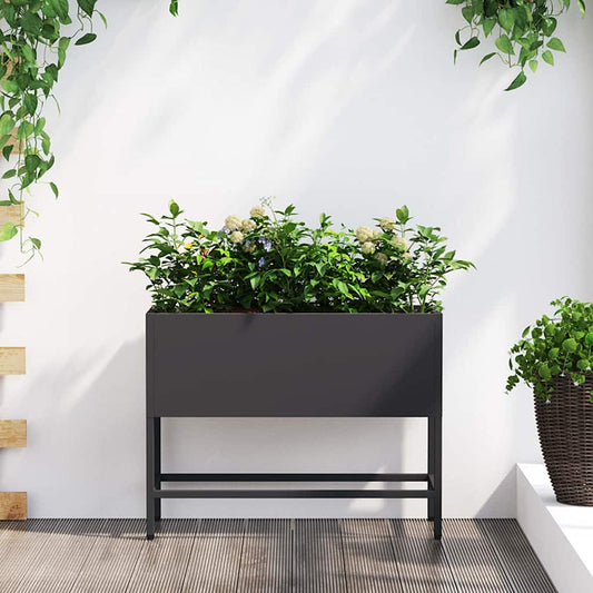 Hochbeet Gartenpflanzer Schwarz 60 x 26 x 45 cm Stahl