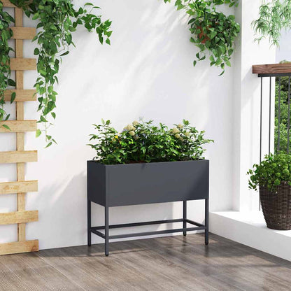 Hochbeet Gartenpflanzer Anthrazit 60 x 26 x 45 cm Stahl