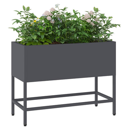 Hochbeet Gartenpflanzer Anthrazit 60 x 26 x 45 cm Stahl