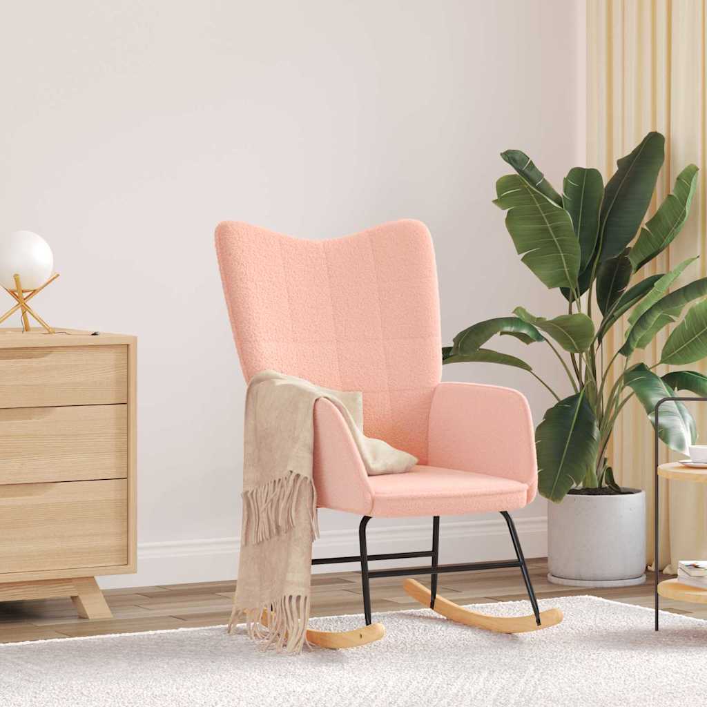 Schaukelstuhl Rosa Sherpa-Stoff