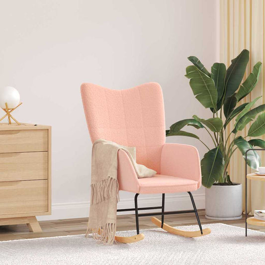 Schaukelstuhl Rosa Sherpa-Stoff
