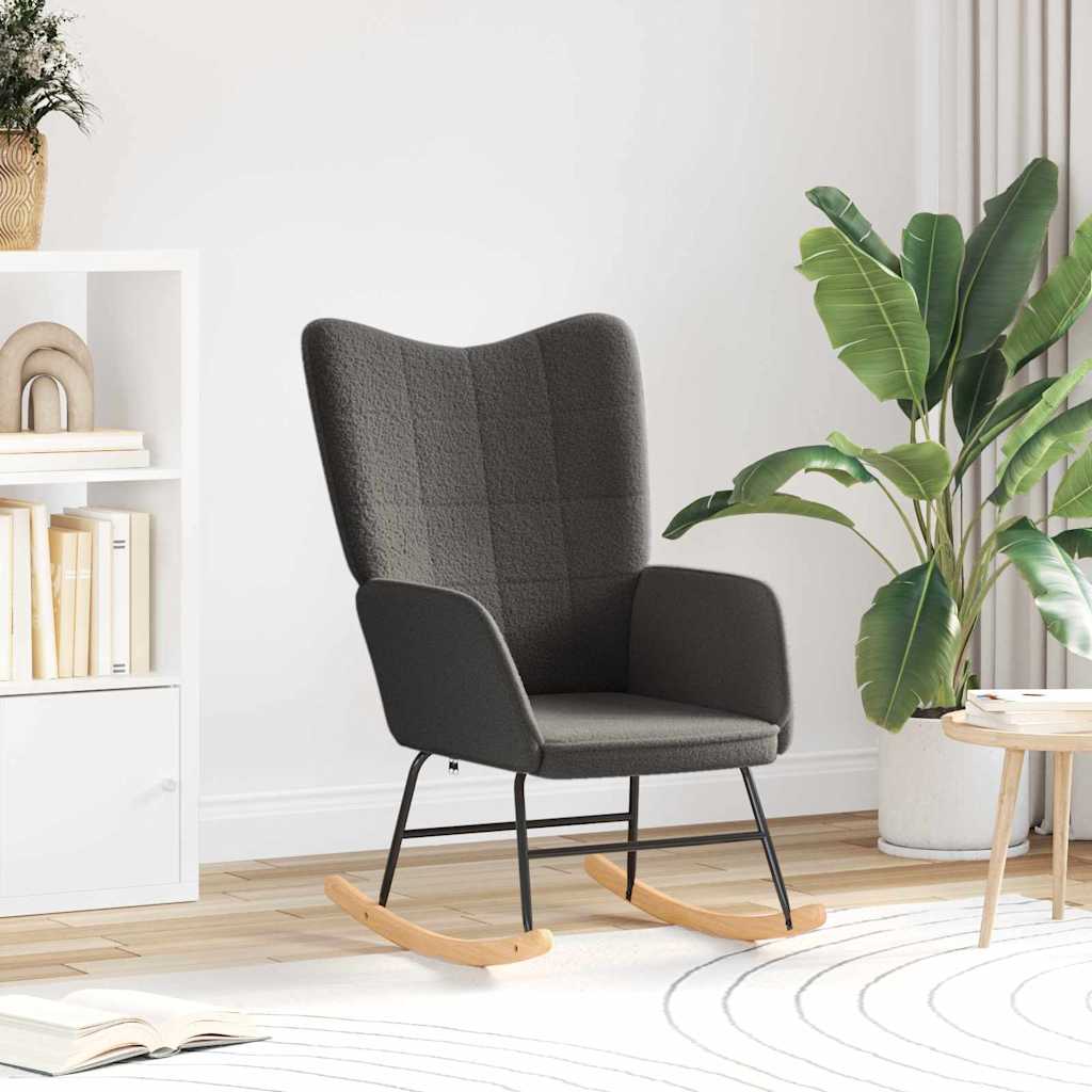 Schaukelstuhl Dunkelgrau Sherpa-Stoff