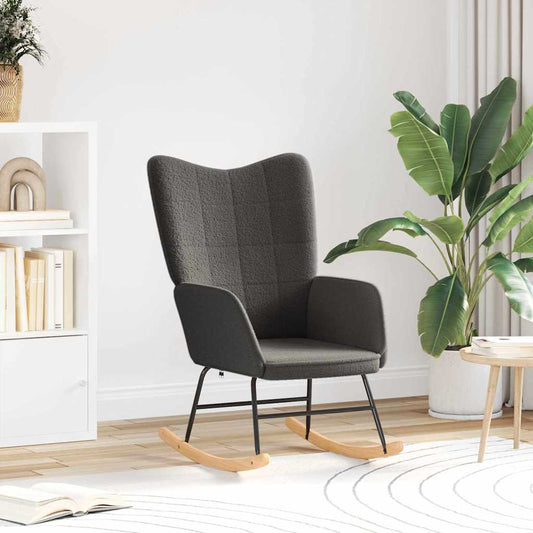 Schaukelstuhl Dunkelgrau Sherpa-Stoff