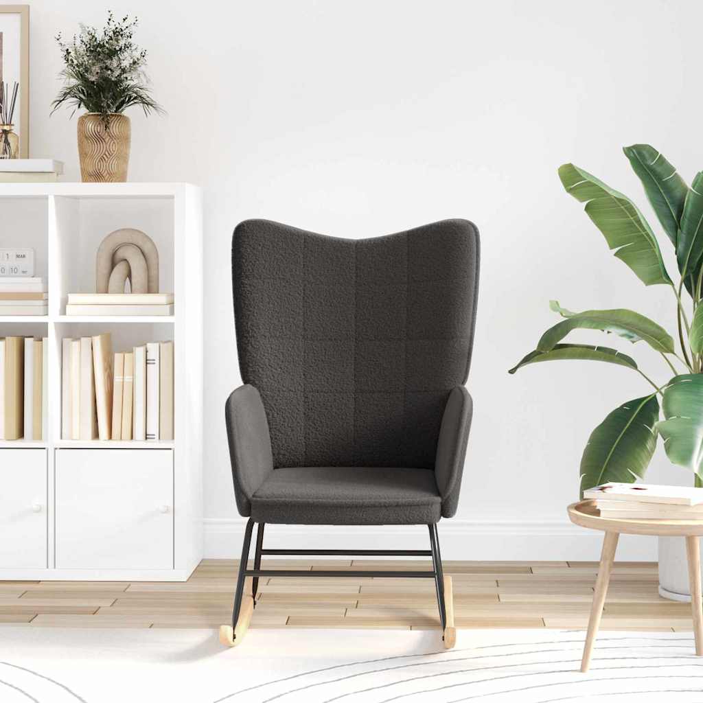 Schaukelstuhl Dunkelgrau Sherpa-Stoff