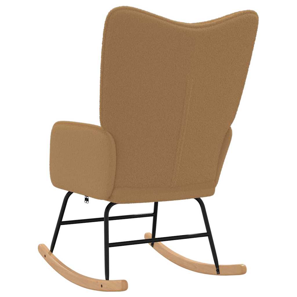 Schaukelstuhl Beige Sherpa-Stoff