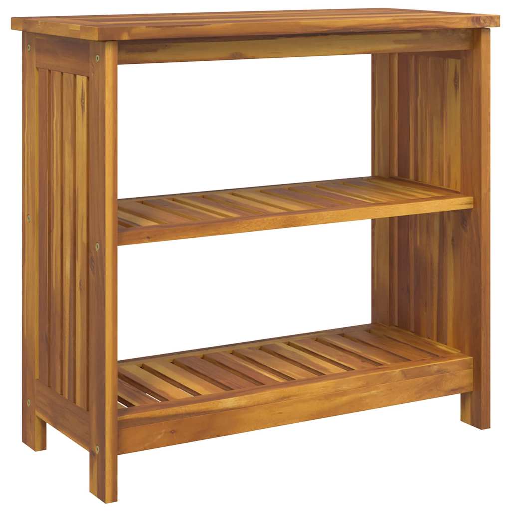 Garten-Schrank mit Regal Braun 75 x 35 x 70cm Massivholz Akazie