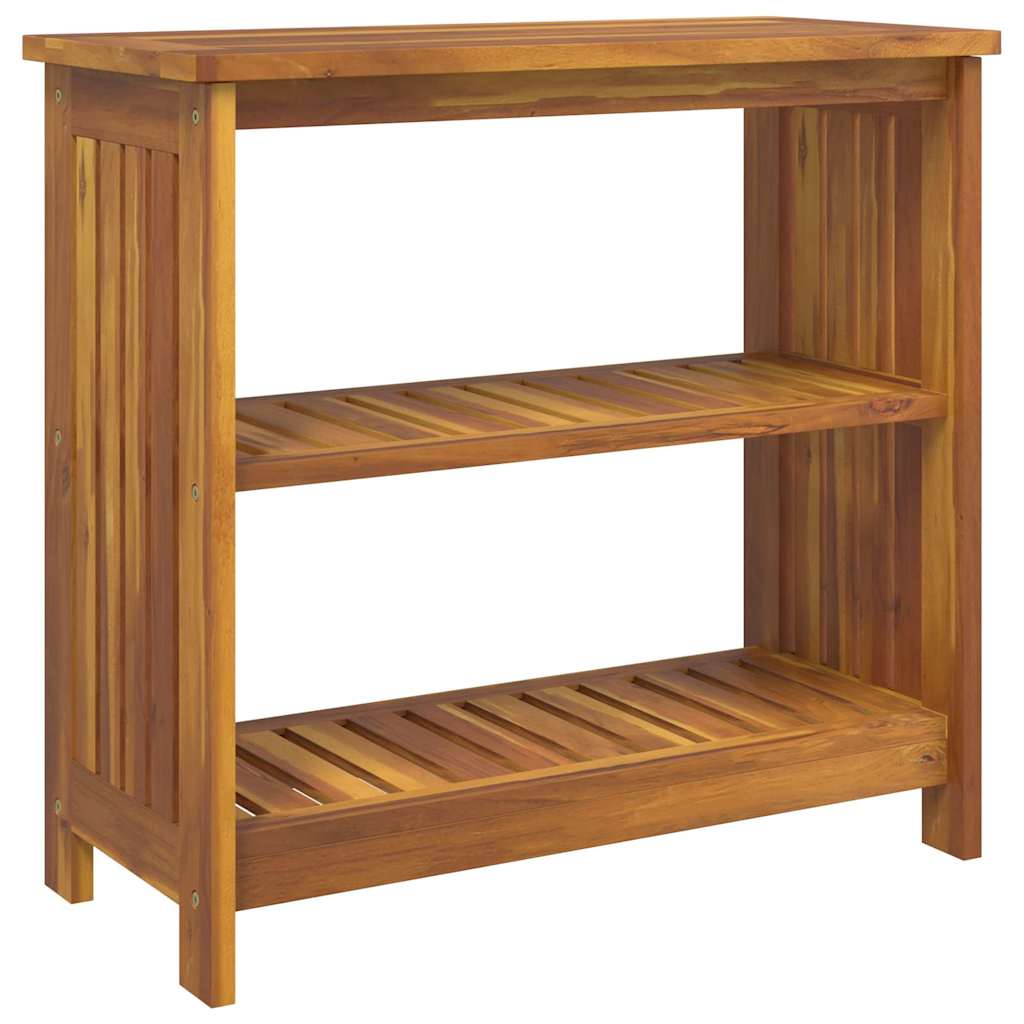 Garten-Schrank mit Regal Braun 75 x 35 x 70cm Massivholz Akazie