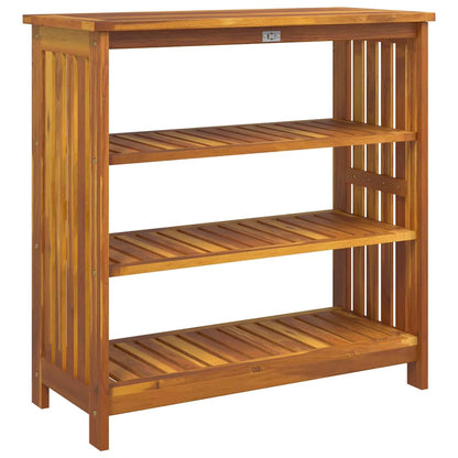 Garten-Schrank mit Regal Braun 75 x 35 x 70cm Massivholz Akazie