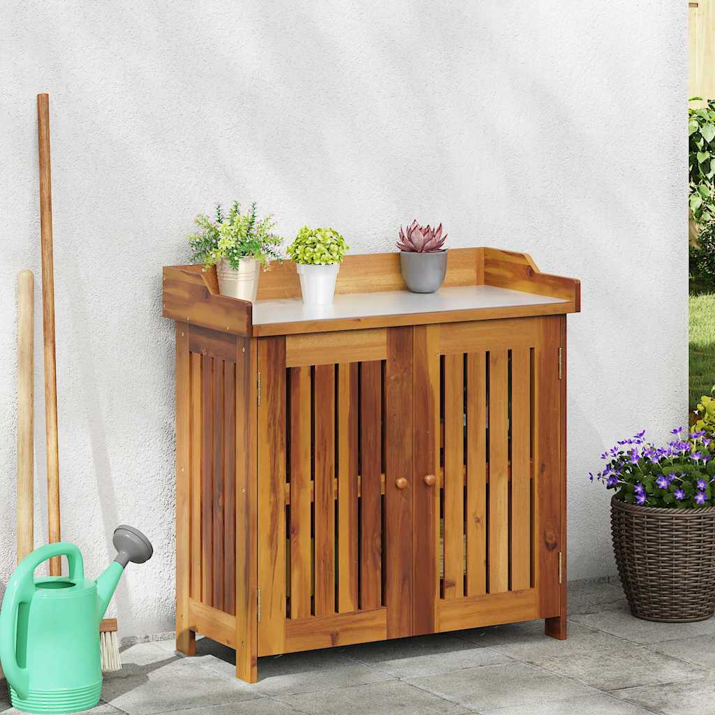 Garten-Schrank Braun 78 x 36,5 x 78 cm Massivholz Akazie