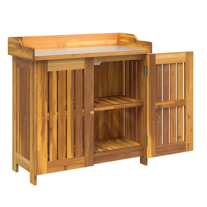 Garten-Schrank Braun 78 x 36,5 x 78 cm Massivholz Akazie