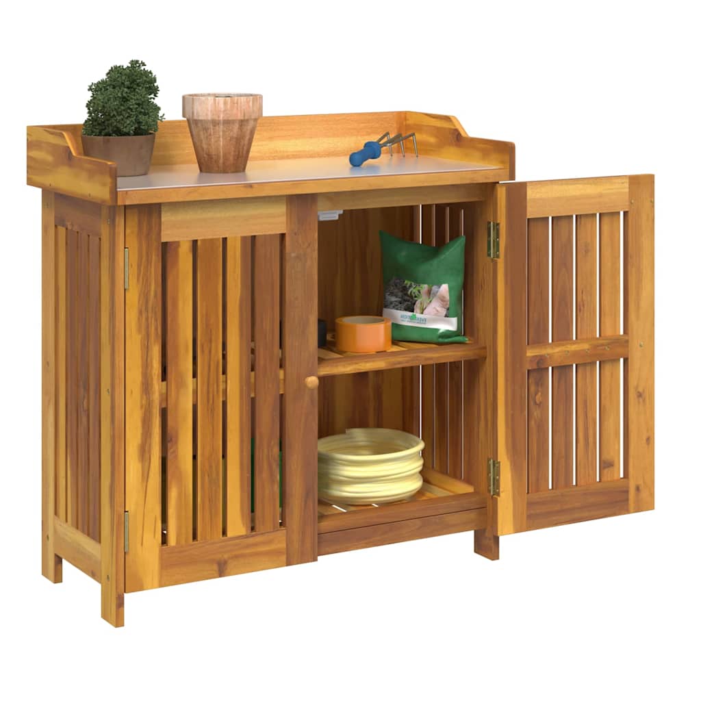 Garten-Schrank Braun 78 x 36,5 x 78 cm Massivholz Akazie