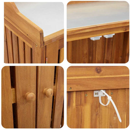 Garten-Schrank Braun 93 x 41,5 x 98 cm Massivholz Akazie