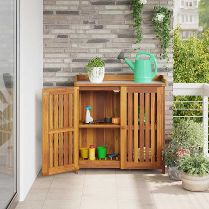 Garten-Schrank Braun 93 x 41,5 x 98 cm Massivholz Akazie