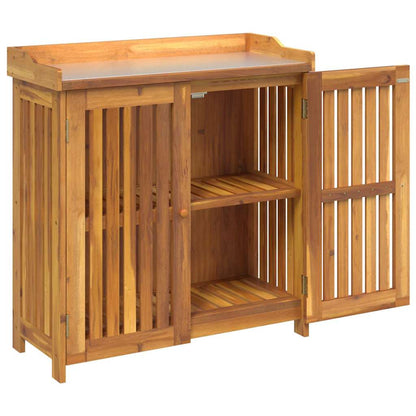 Garten-Schrank Braun 93 x 41,5 x 98 cm Massivholz Akazie
