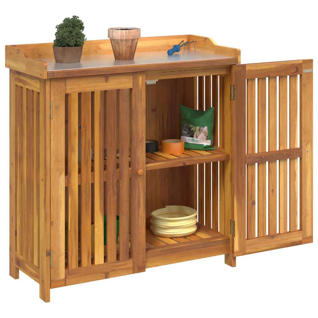 Garten-Schrank Braun 93 x 41,5 x 98 cm Massivholz Akazie
