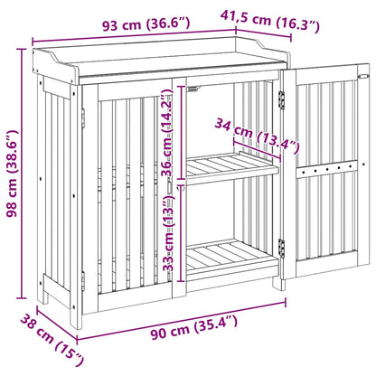 Garten-Schrank Braun 93 x 41,5 x 98 cm Massivholz Akazie