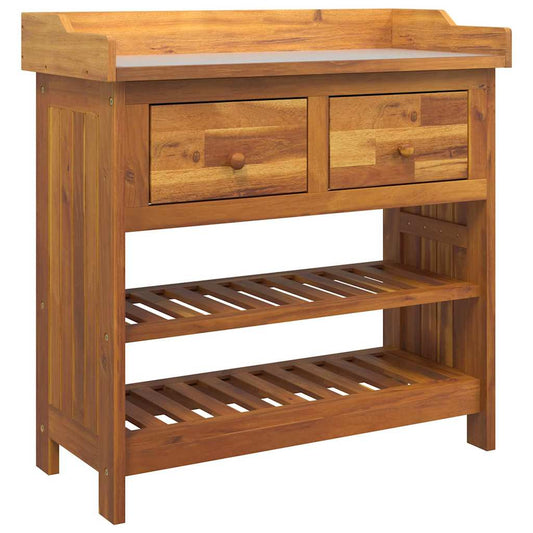 Garten-Schrank Braun 78 x 36,5 x 78 cm Massivholz Akazie