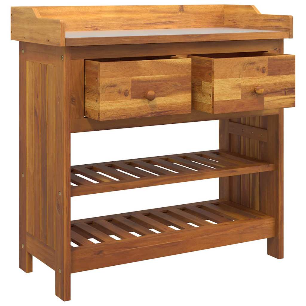 Garten-Schrank Braun 78 x 36,5 x 78 cm Massivholz Akazie