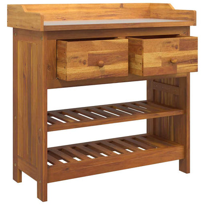 Garten-Schrank Braun 78 x 36,5 x 78 cm Massivholz Akazie