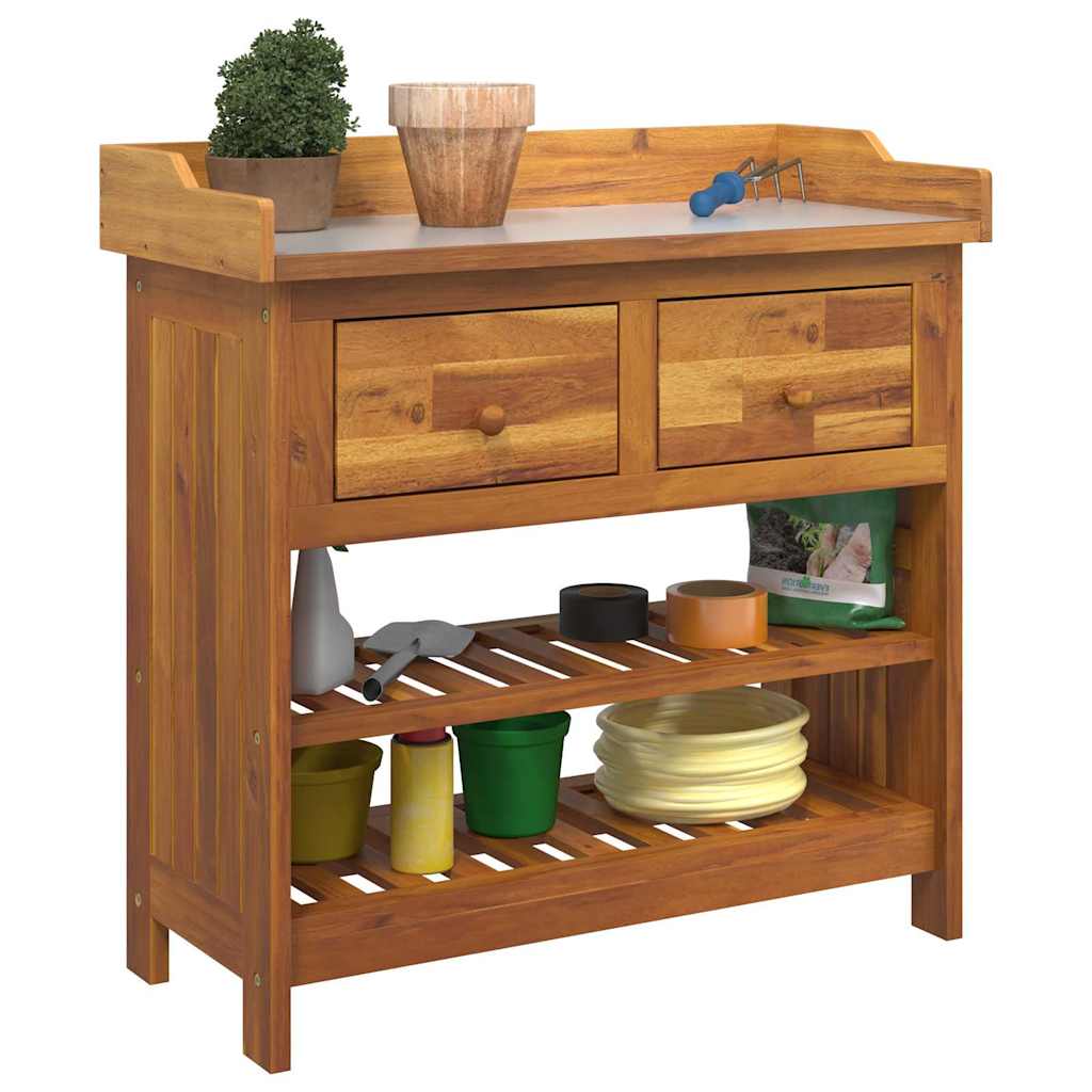 Garten-Schrank Braun 78 x 36,5 x 78 cm Massivholz Akazie