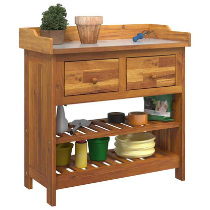 Garten-Schrank Braun 78 x 36,5 x 78 cm Massivholz Akazie