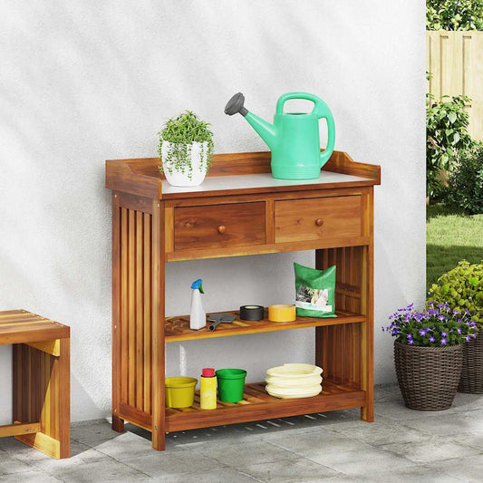 Garten-Schrank Braun 93 x 41,5 x 98 cm Massivholz Akazie