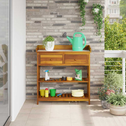 Garten-Schrank Braun 93 x 41,5 x 98 cm Massivholz Akazie